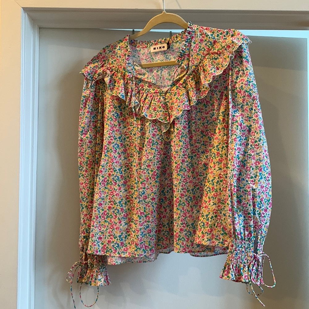 RIXO Danica Top Summer Ditsy Sz L NWOT